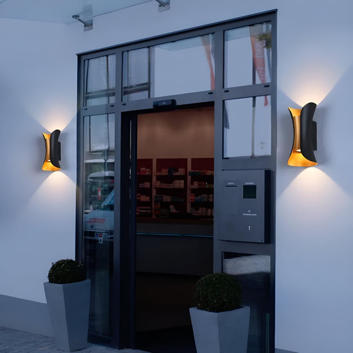 Curved Outdoor Wall Light With Up and Down Beam, Integrated LED, IP65, Four Sizes - Image 2