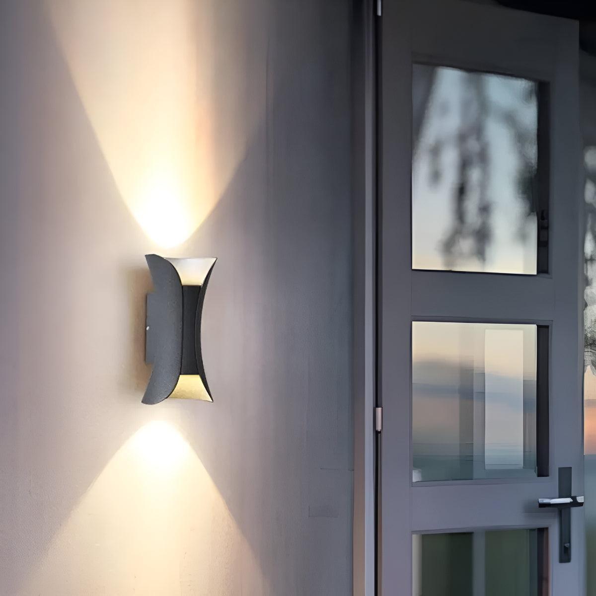Curved Outdoor Wall Light With Up and Down Beam, Integrated LED, IP65, Four Sizes - Image 4