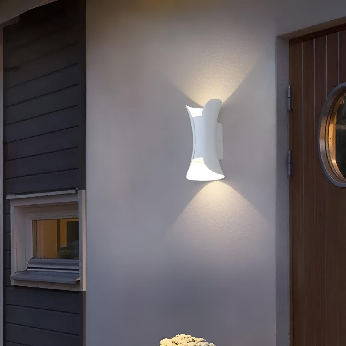 Curved Outdoor Wall Light With Up and Down Beam, Integrated LED, IP65, Four Sizes - Image 5