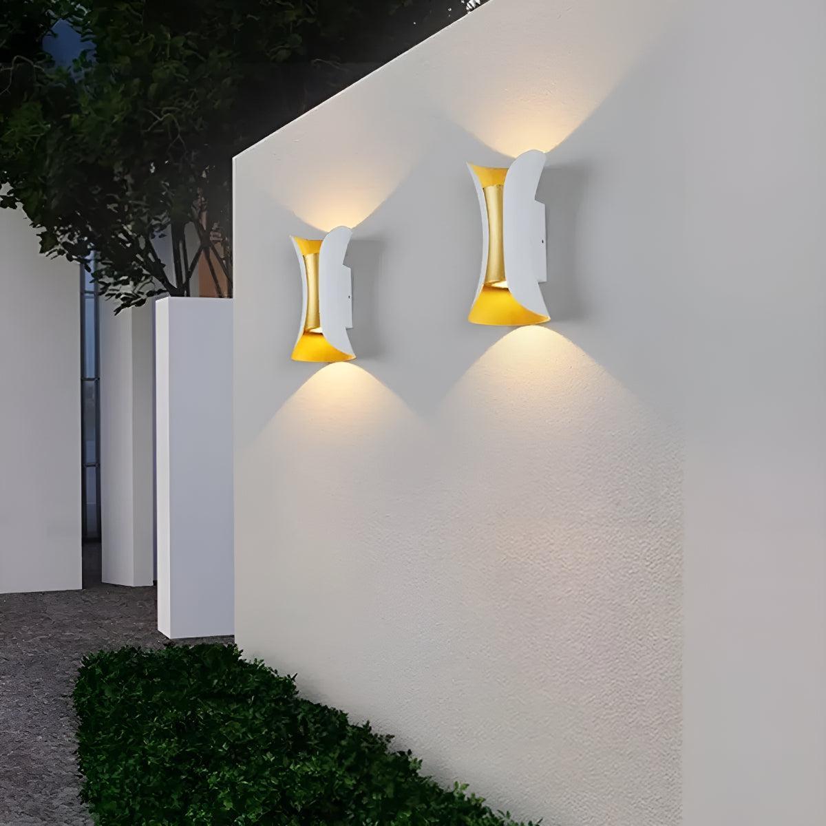 Curved Outdoor Wall Light With Up and Down Beam, Integrated LED, IP65, Four Sizes - Image 8