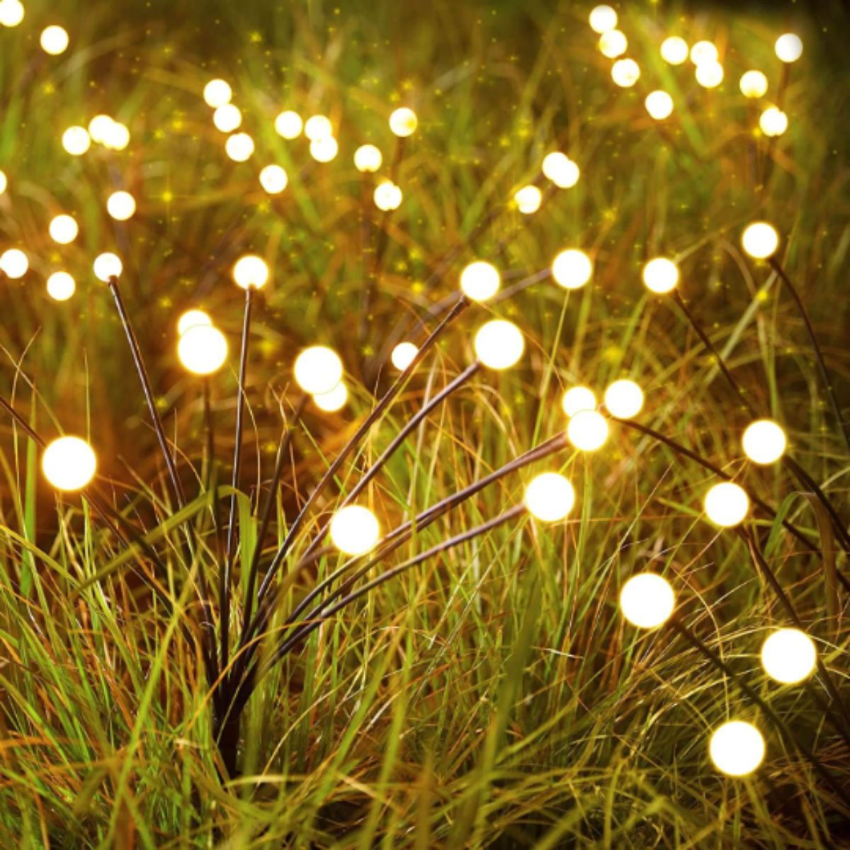 Solar Garden Lights With Firefly LED Stems, IP65 Pathway Stakes, 17.3 in, Sets of Six to Ten - Image 2
