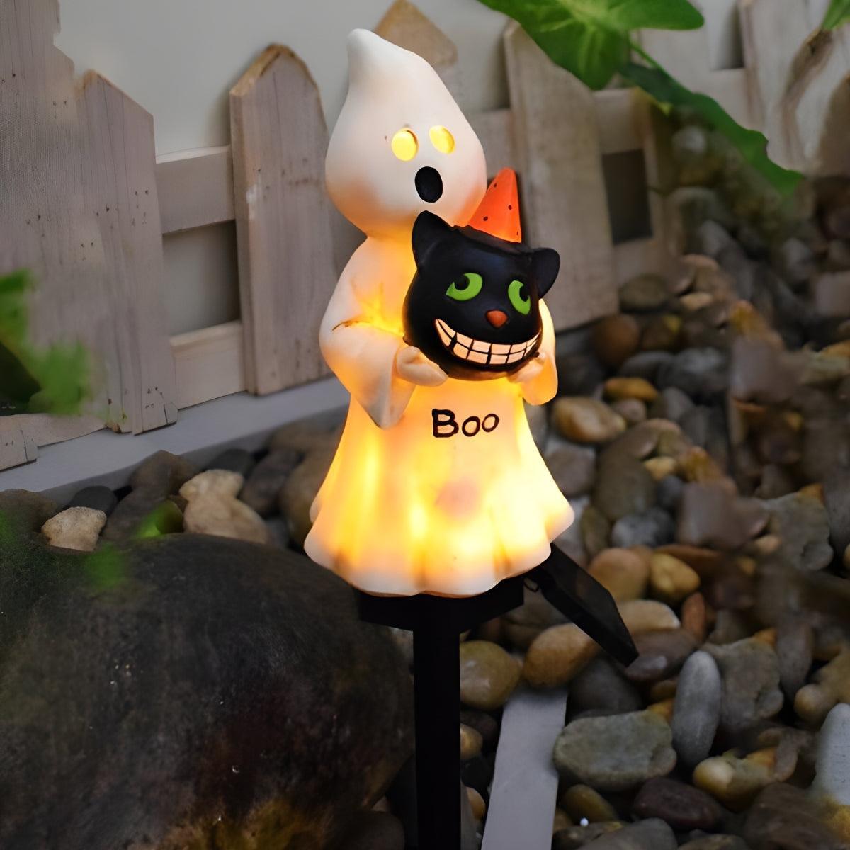 Pumpkin Solar Pathway Lights, Halloween LED Garden Stakes, 15.7 in, Six Styles - Image 2