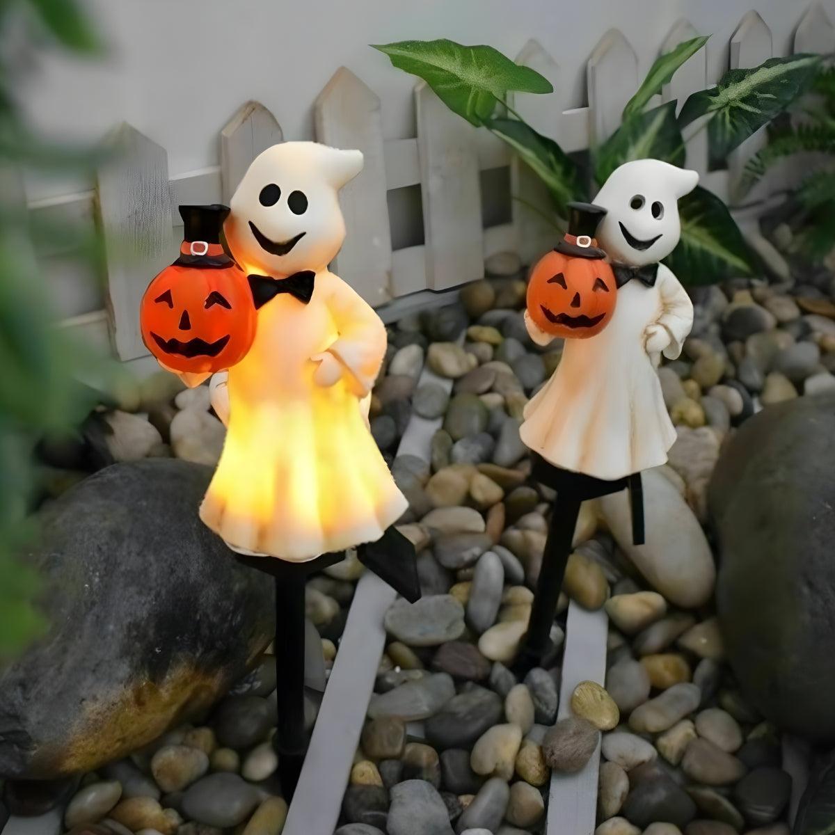 Pumpkin Solar Pathway Lights, Halloween LED Garden Stakes, 15.7 in, Six Styles - Image 3