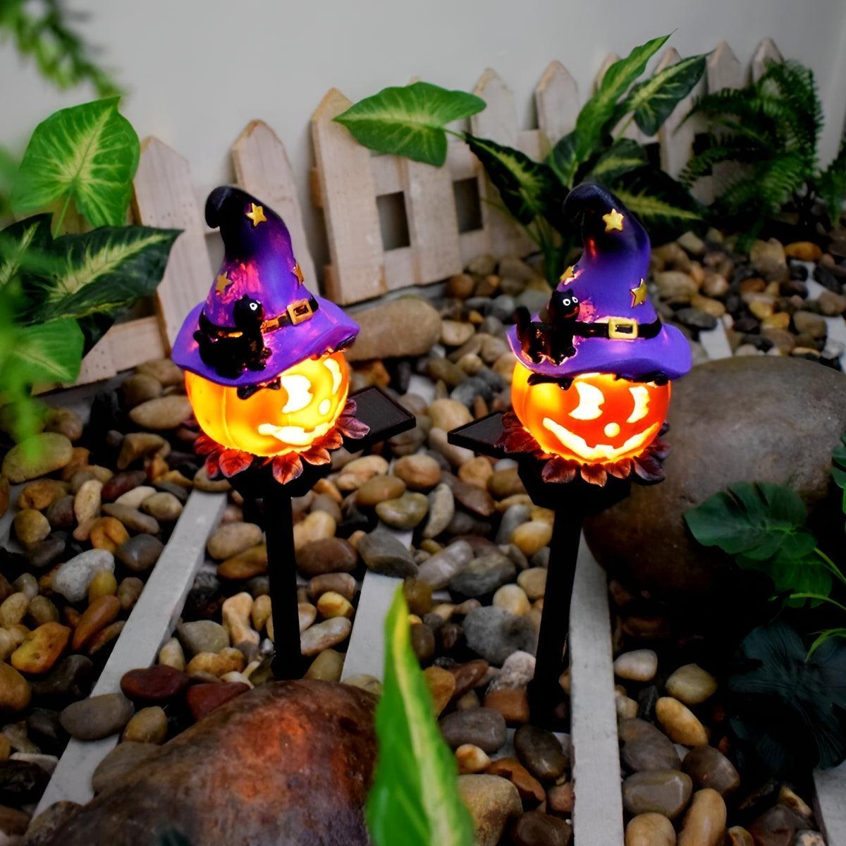 Pumpkin Solar Pathway Lights, Halloween LED Garden Stakes, 15.7 in, Six Styles - Image 5