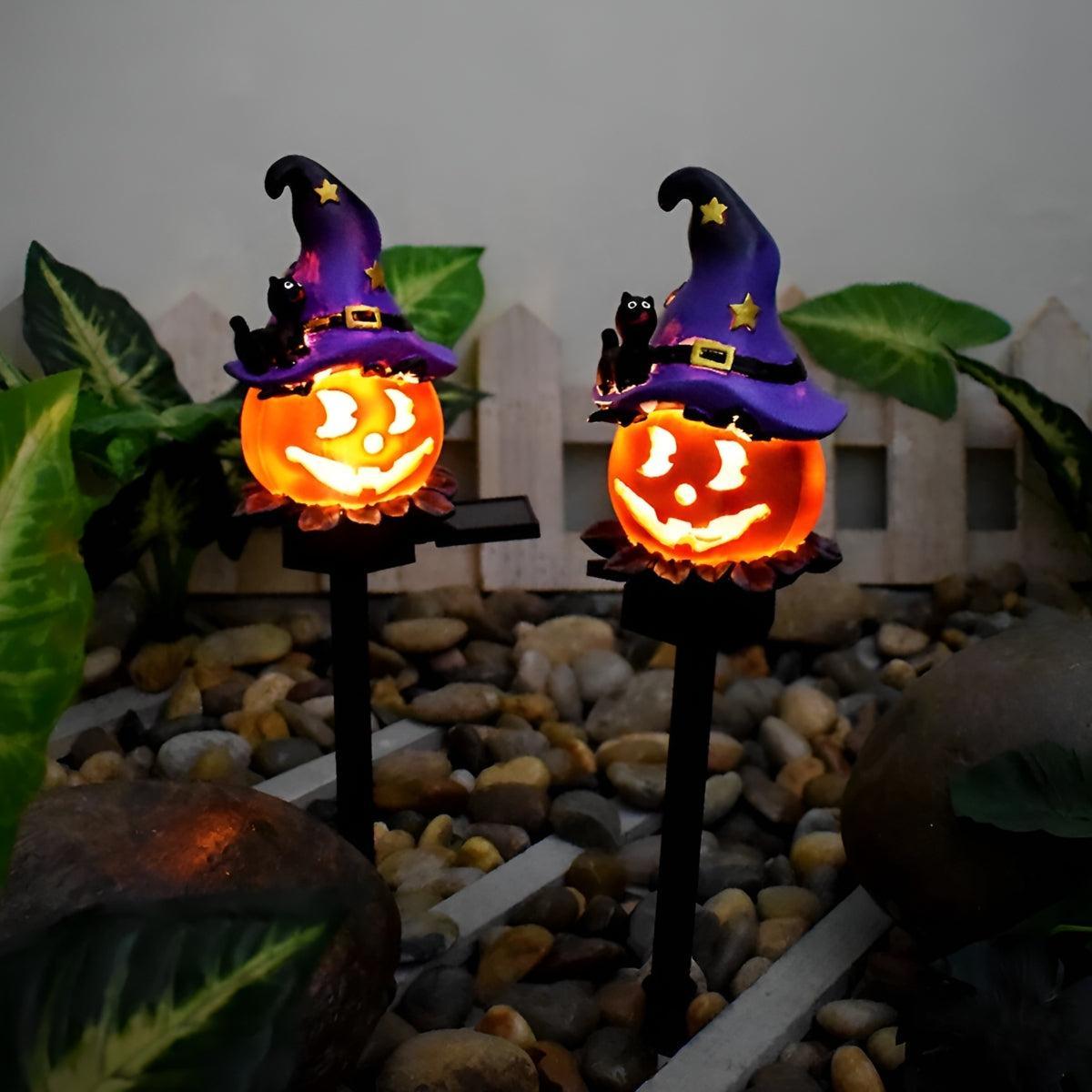 Pumpkin Solar Pathway Lights, Halloween LED Garden Stakes, 15.7 in, Six Styles - Image 7