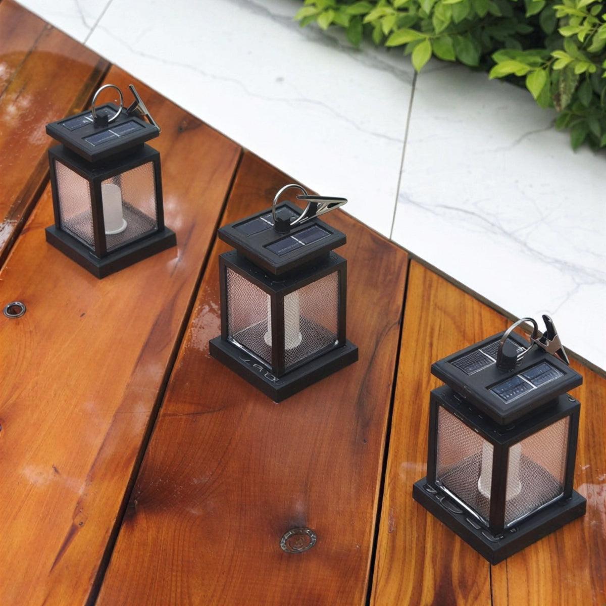 Vintage Solar Lantern for Hanging or Tabletop Use, Outdoor LED, IP65, 8.66 in - Image 3
