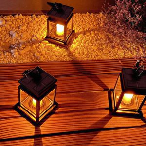 Vintage Solar Lantern for Hanging or Tabletop Use, Outdoor LED, IP65, 8.66 in